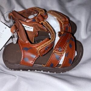 Brown Dinosaur Kids Sandals